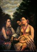 Raja Ravi Varma Shakuntala despondent oil painting on canvas